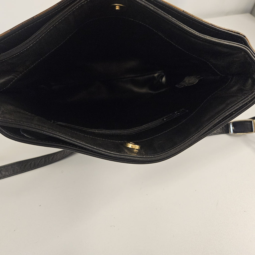 Vintage Leaf Leather C.L. Whiting Collection Brown Purse Handbag Magnetic Close
