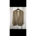 Vintage 90s Marshall Fields Tan Silk & 100% Wool Blazer Suit Jacket 3XL 48L