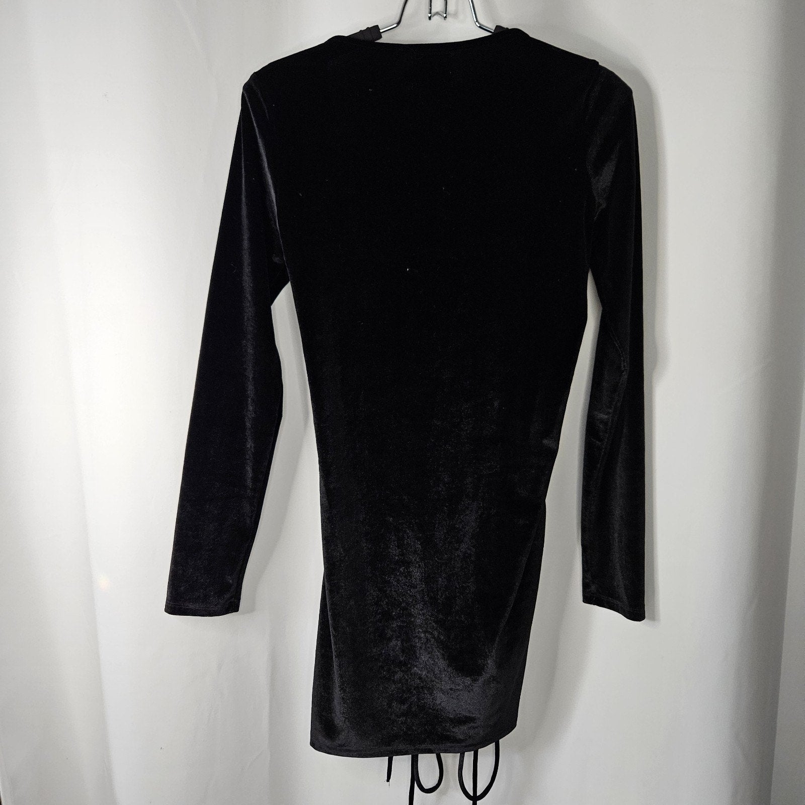Princess Polly Black Velvet Embers Mini Dress US 8 UK 12 Gothic Glam Y2K