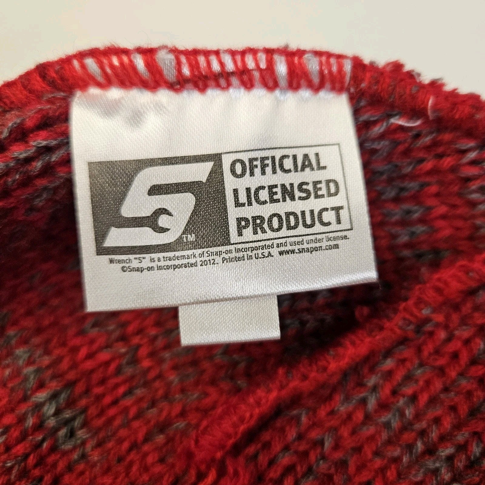 Snap On Tools Stocking Hat Red with Gray Variation Beanie Knit Cap