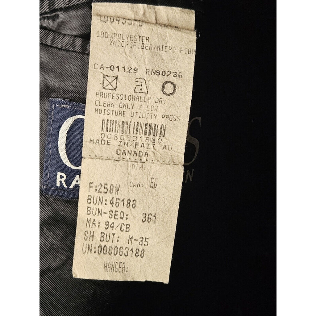 Vintage Chaps Ralph Lauren Blazer Mens 46R XL Dark Gray Faux Suede 3 Buttons