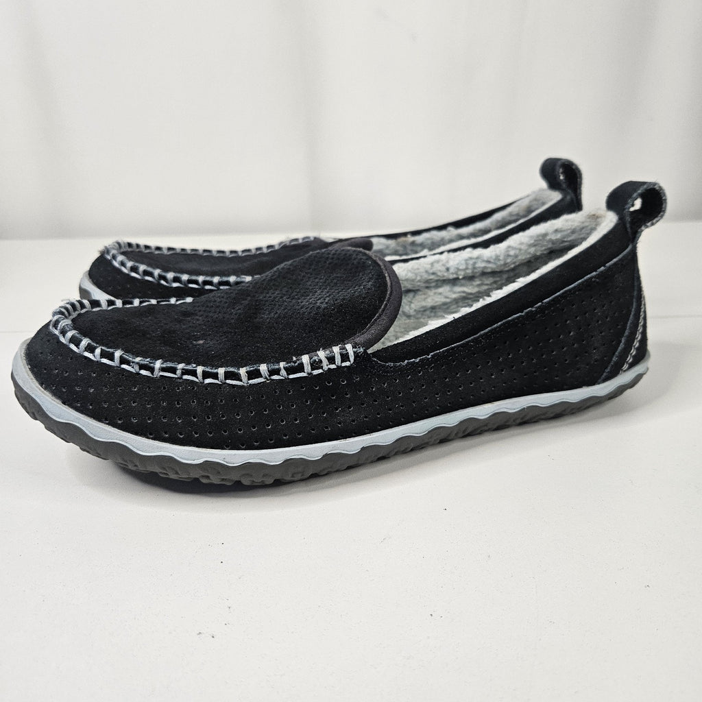 LL Bean Women Navy Blue Slippers with Faux Fur Lining Size 10 M