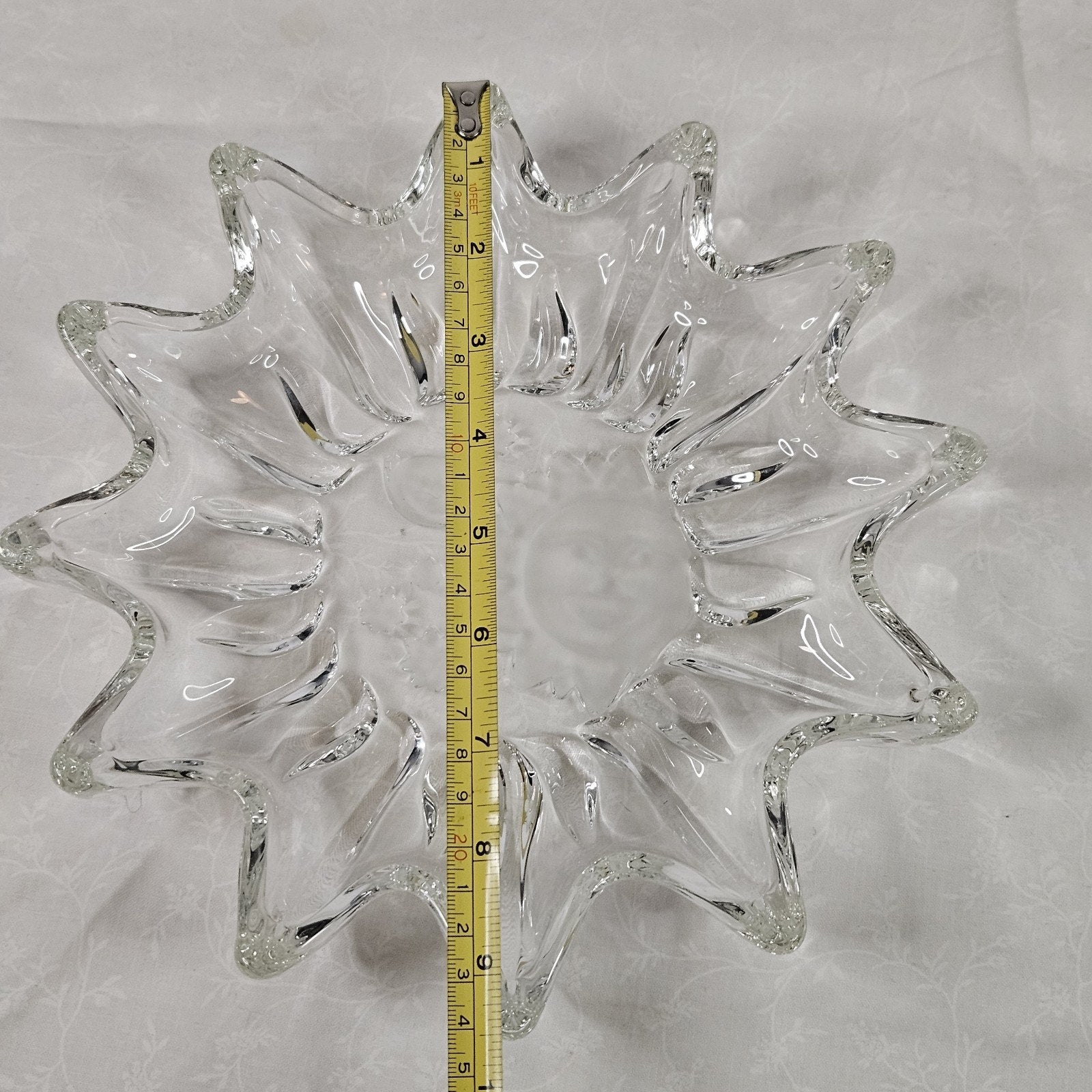 Vintage Heavens Gate Sun Moon Stars Glass Trinket Serving Dish Celestial
