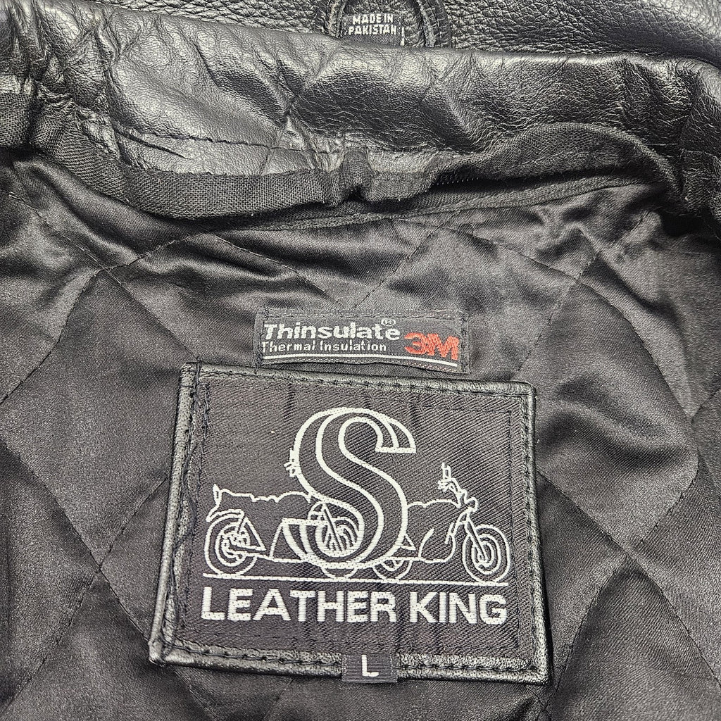 Vintage Leather King Thinsulate Leather Biker Jacket Womens Sz Large Motorcycle