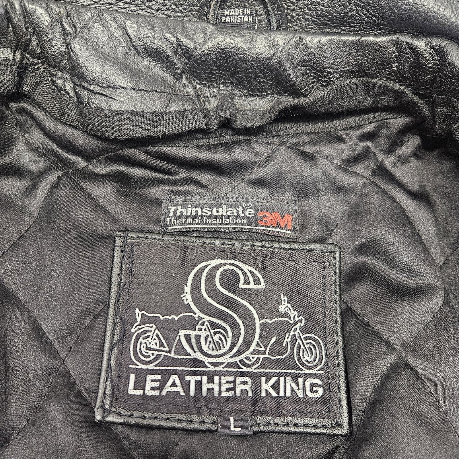 Vintage Leather King Thinsulate Leather Biker Jacket Womens Sz Large Motorcycle