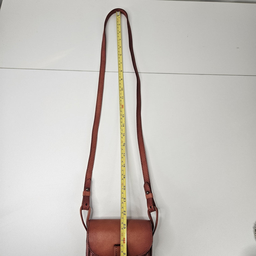 Montana West Genuine Leather Whipstitch Crossbody Micro Bag Red Leather Western