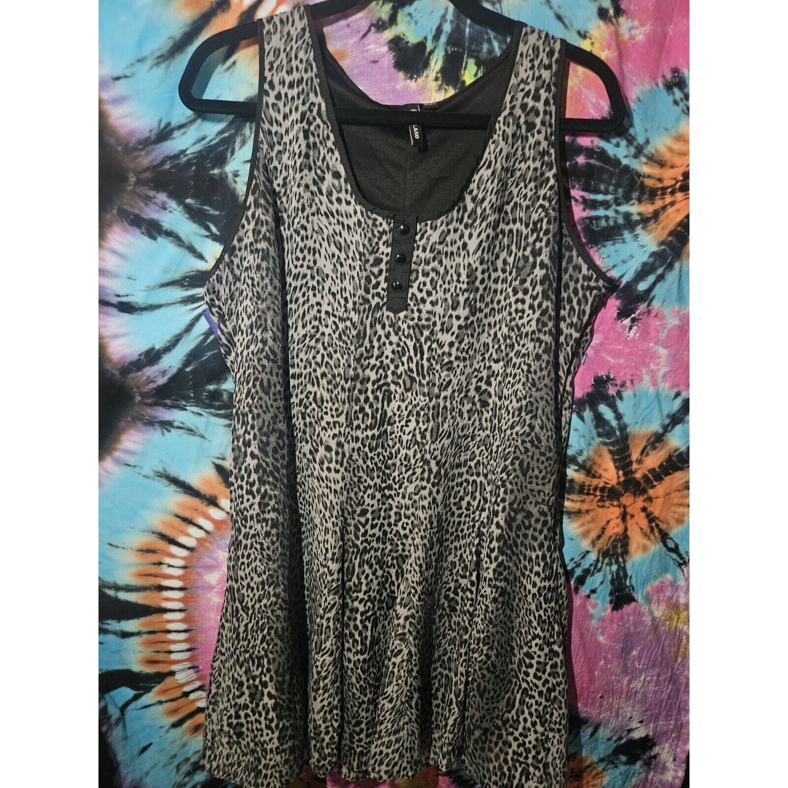 Milano Snow Leopard Tank Short Layered Dress Womens Size 14
