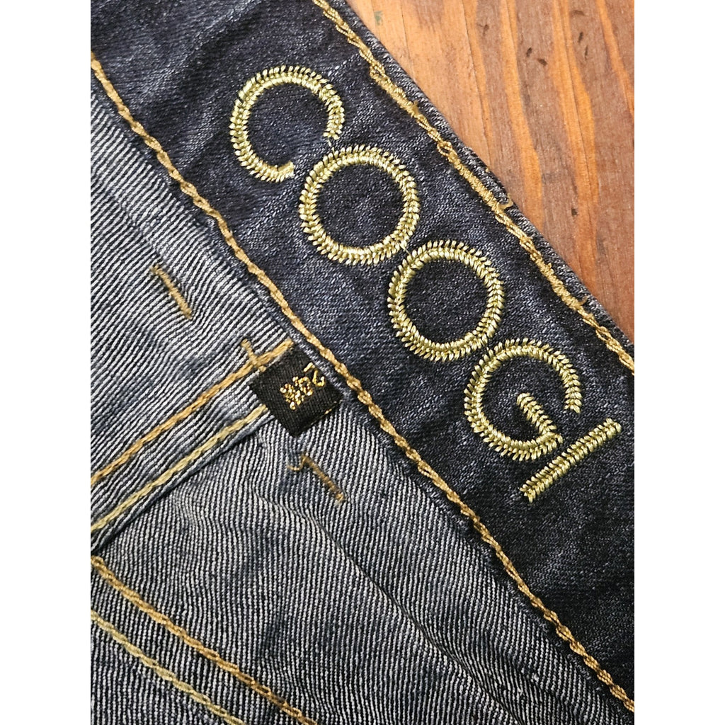 Vintage Coogi Jeans Womens 24W Crop Jean Embroidered Distressed Dark Wash Denim