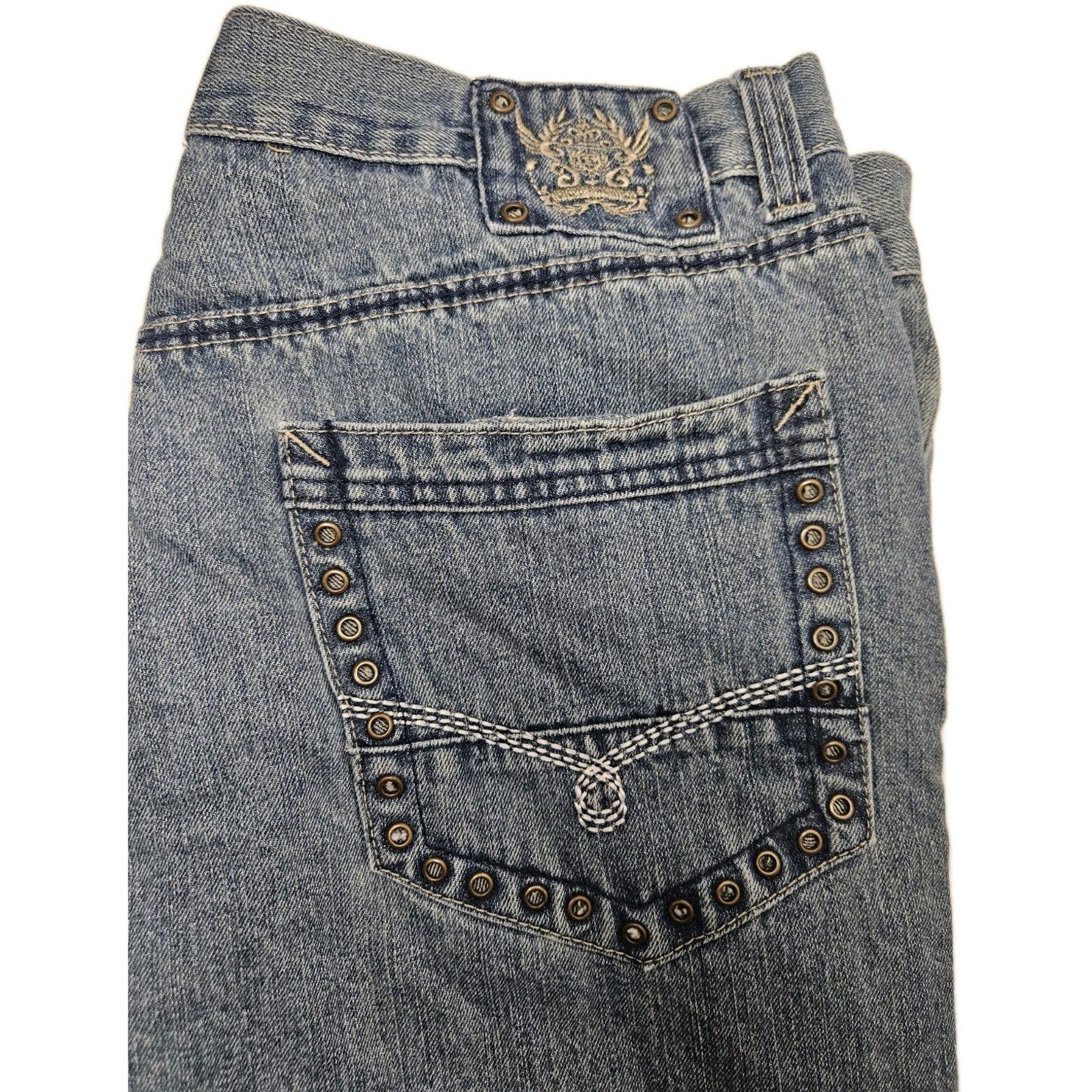Phat Farm Jeans Men's 38x32 Regular Fit Straight Blue Denim Pants Y2K Hip Hop