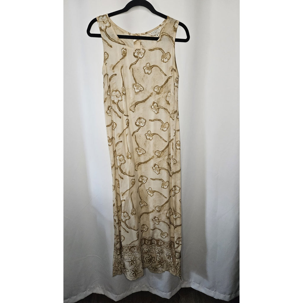 Vintag OutFit JPR Maxi Dress Womens Long Embroidered Detail Side Slit Medium