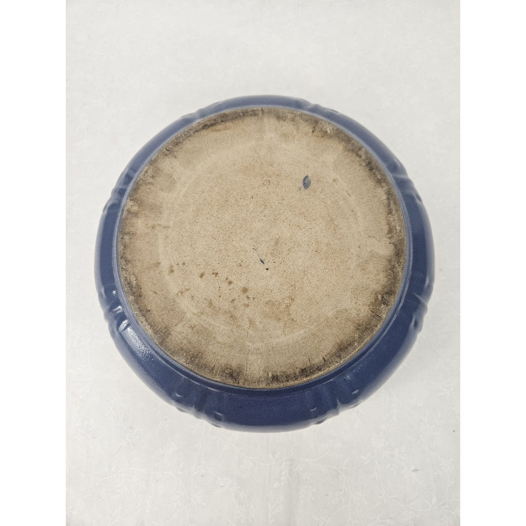 Monmouth Western Stoneware Blue Chain Crock WO Lid Flower Pot Decorative Bowl