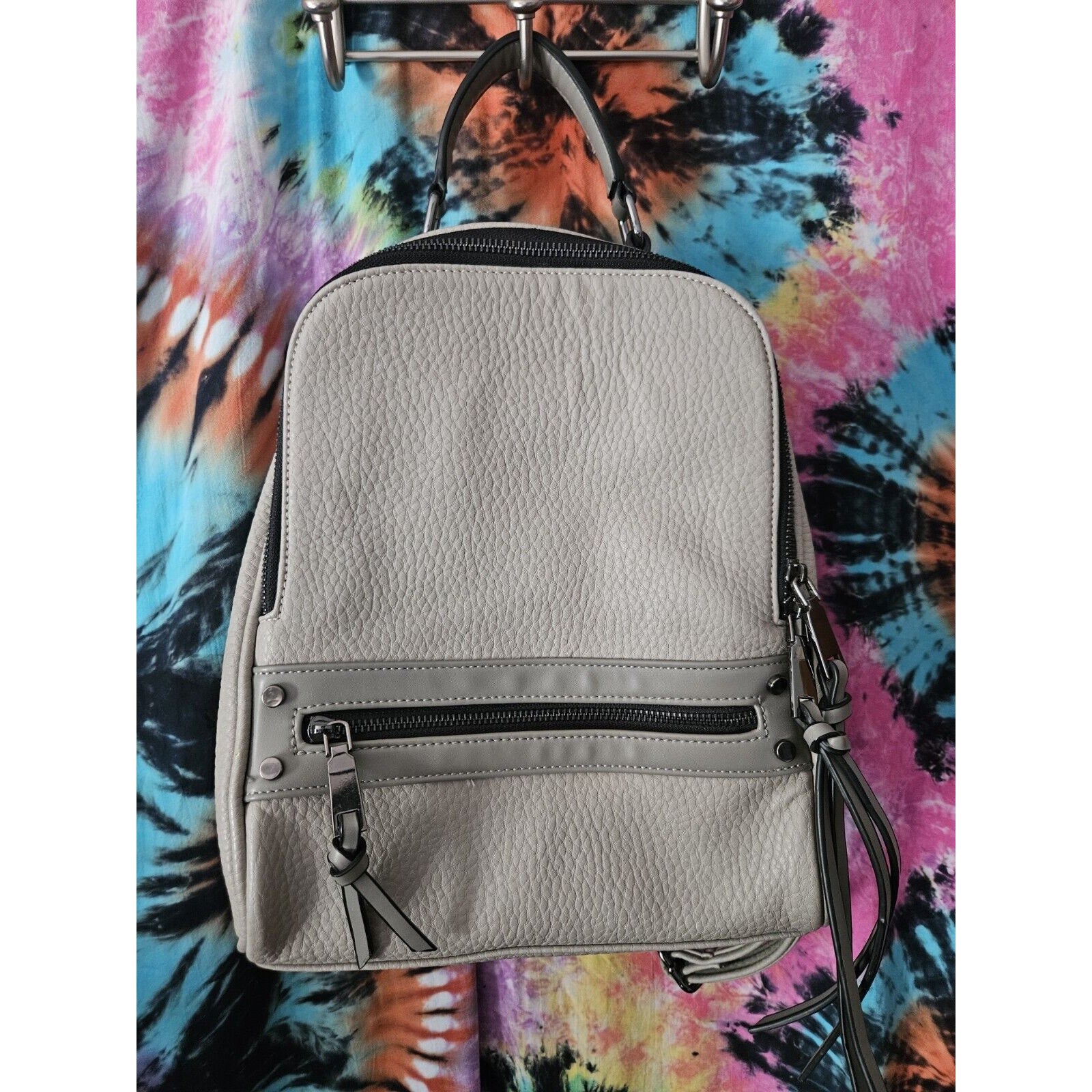 New WO Tags Moda Luxe Gray Mini Backpack Purse