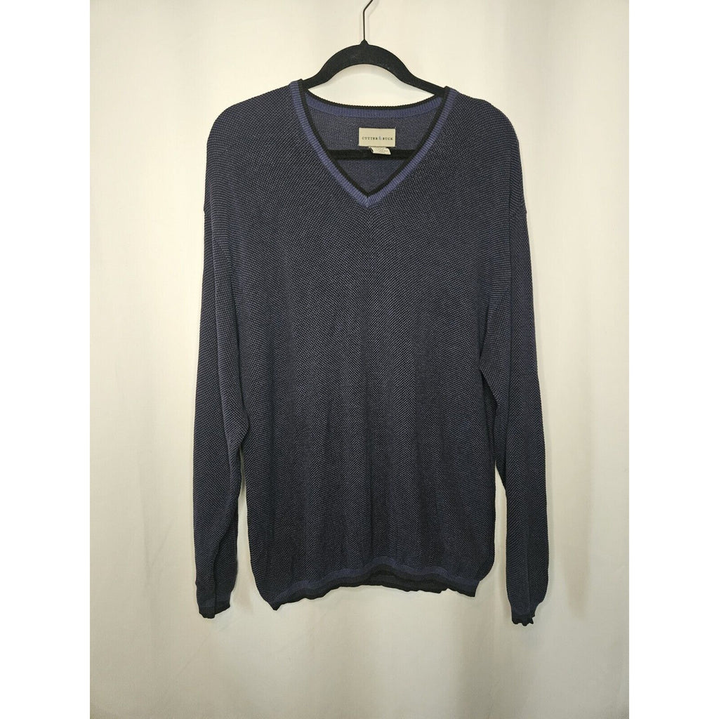 CUTTER & BUCK Men’s Ribbed Pullover Long Sleeve V-Neck Sweater Size M