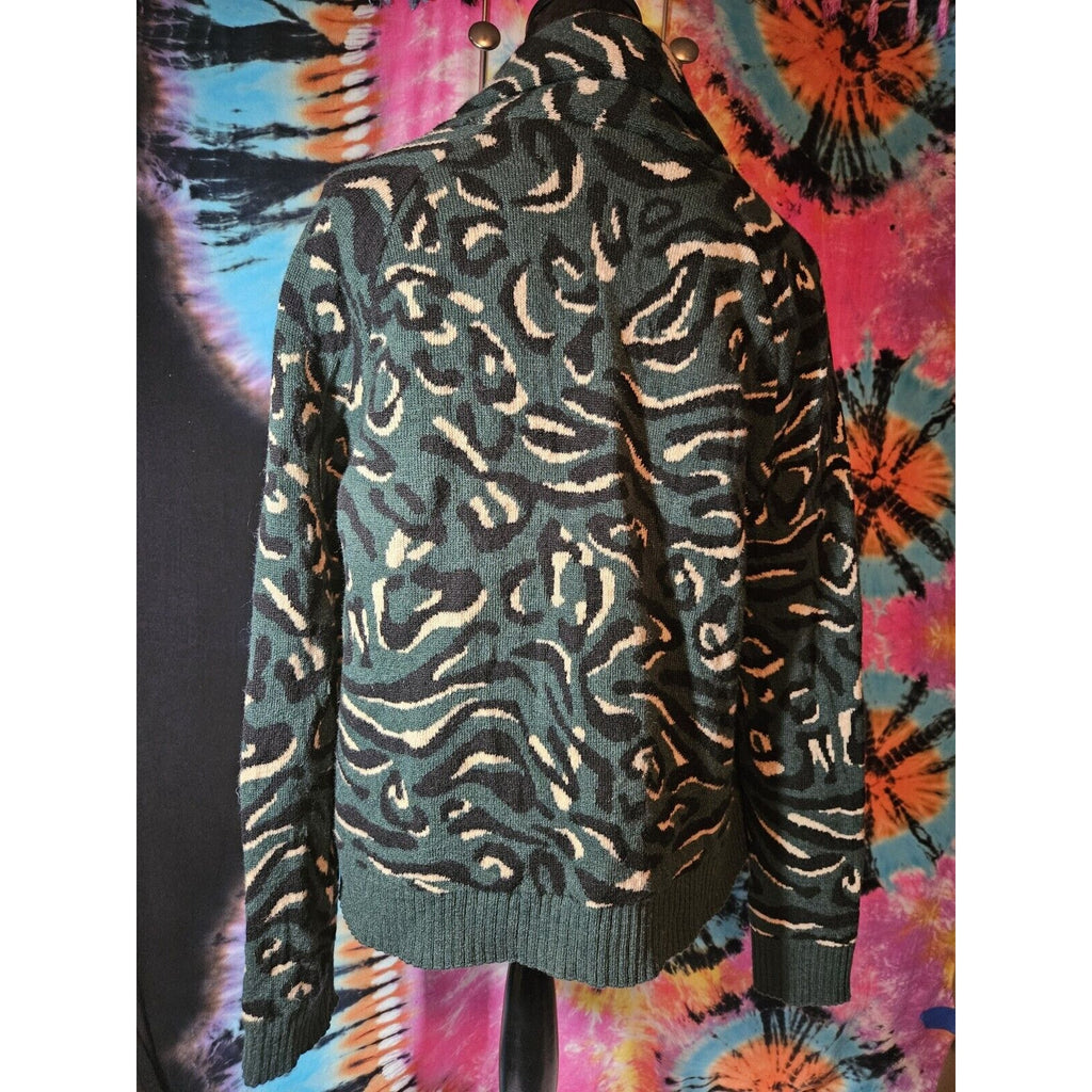 Anthropologie Current Air Blakely Cardigan Wool Blend Medium Preppy Boxy Sweater