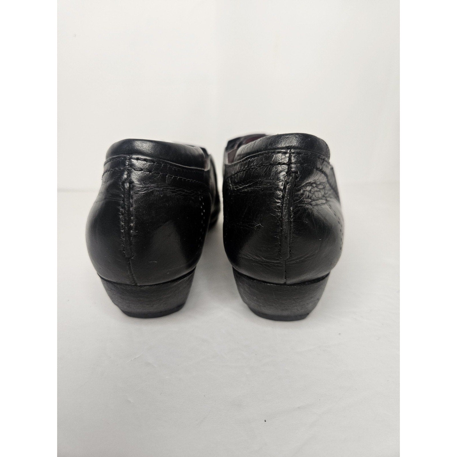 Josef Seibel Black leather Booties Front Zip Career Casual Shoes EU 38 US 7 Low
