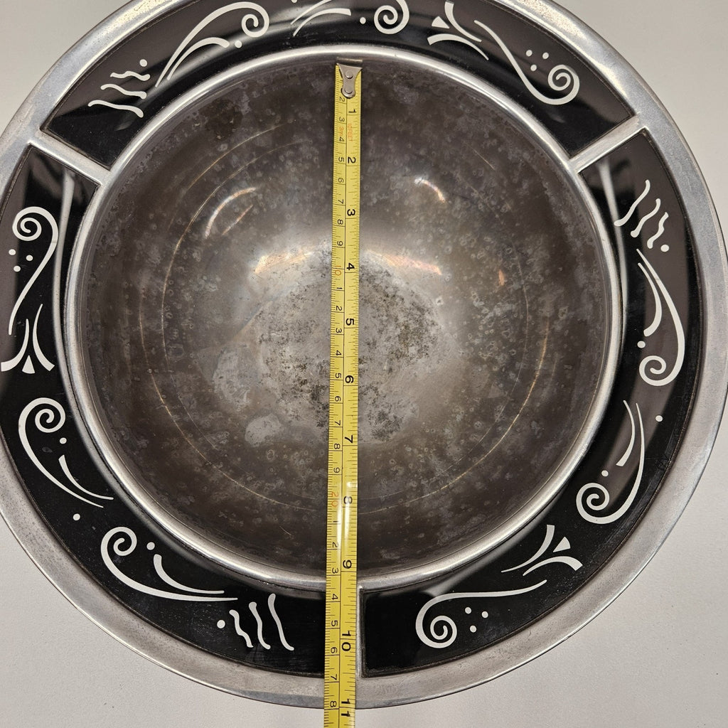 Vtg Lenox Metal Serveware SPYRO BLACK 13" Salad Serving Bowl Metal Serveware