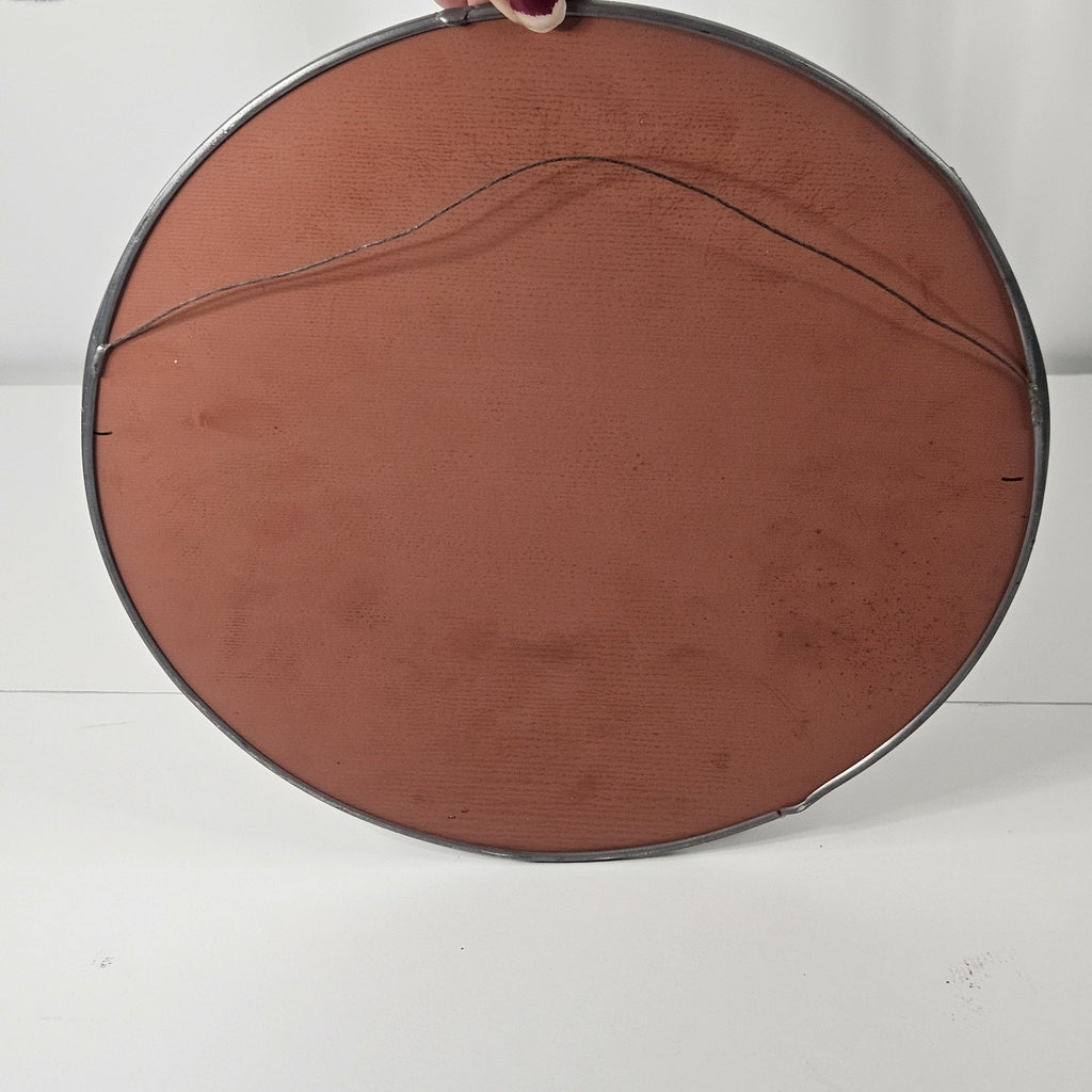 Art Deco Mid Century Modern Sculptural Copper Metal Botanical Wall Mirror