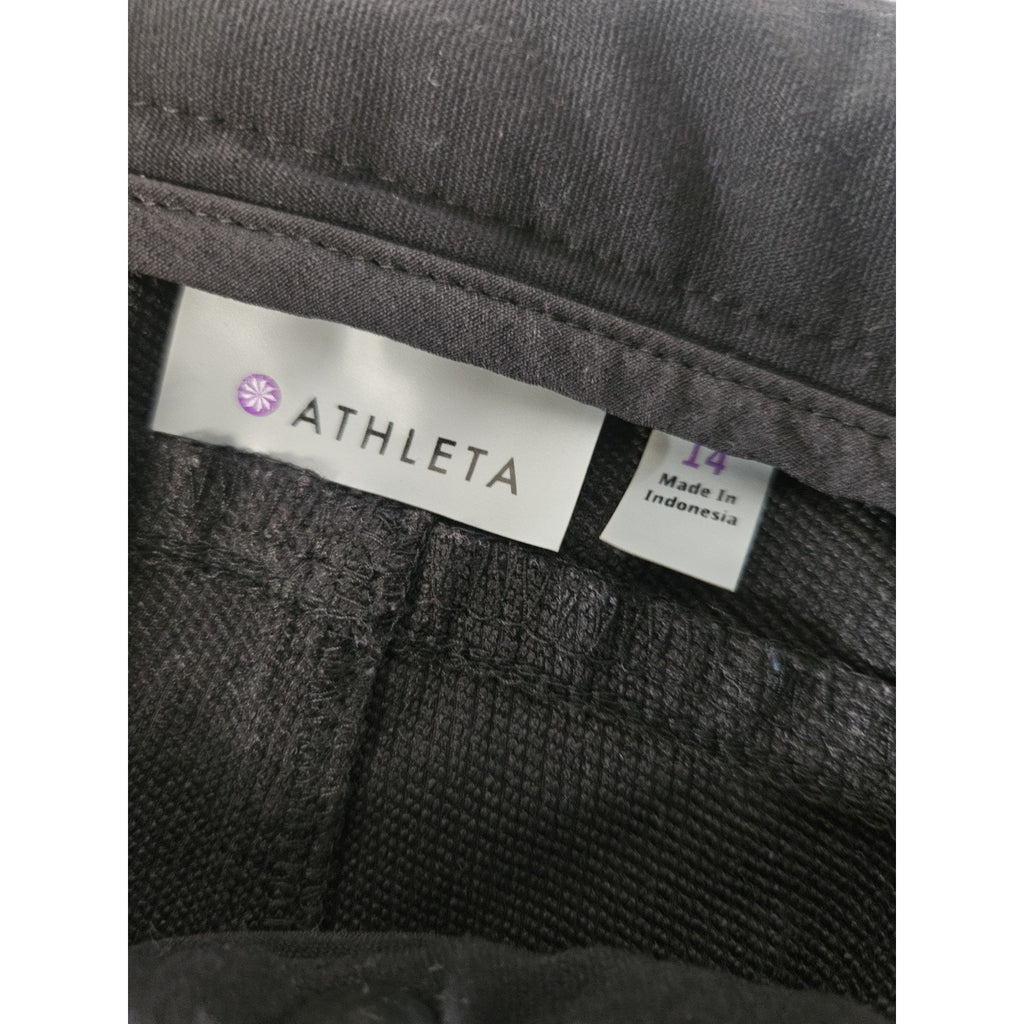 Athleta Pants Womens L 14 Black Skinny Wander Stash Pants Athletic Zipper Ankle