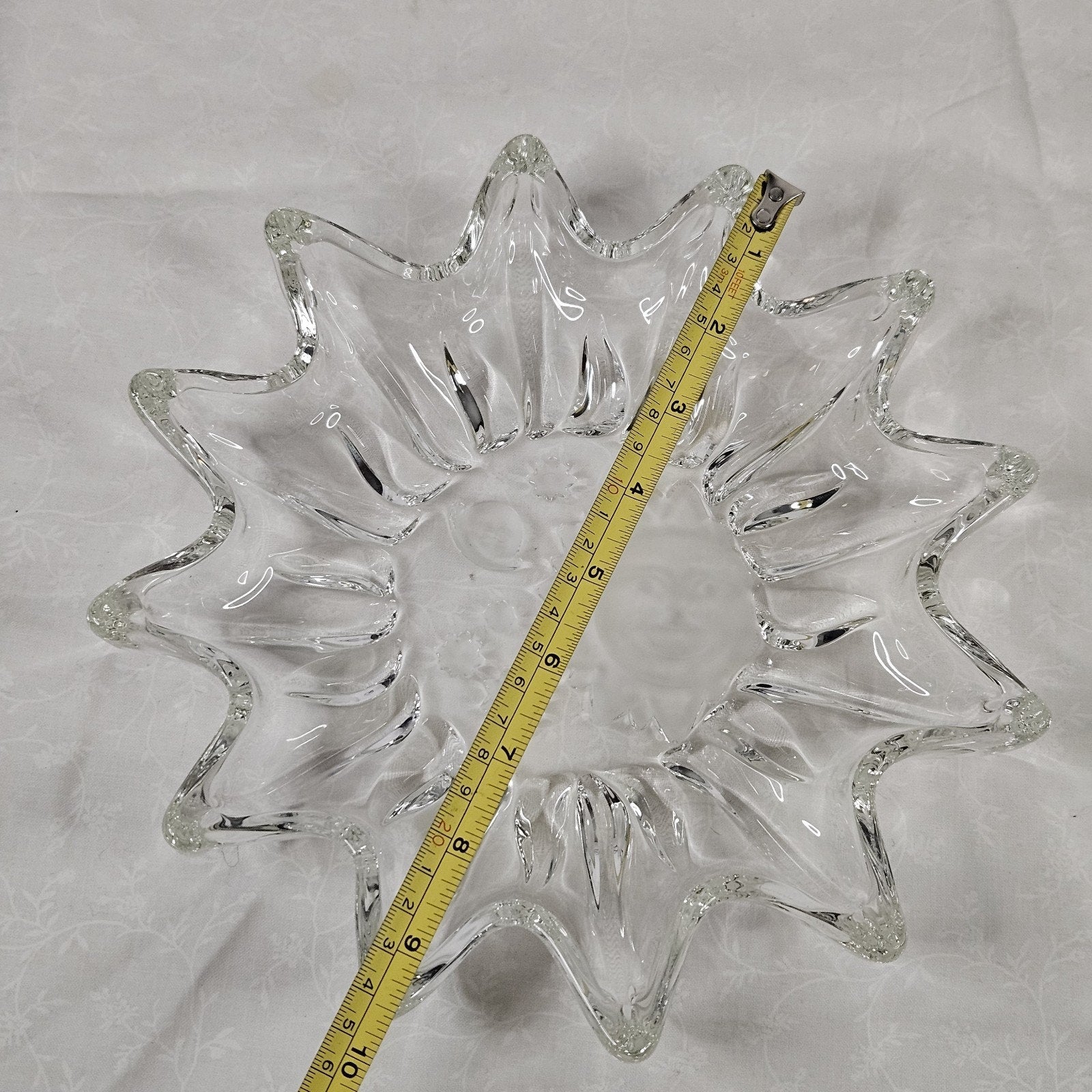 Vintage Heavens Gate Sun Moon Stars Glass Trinket Serving Dish Celestial