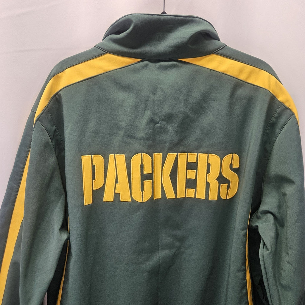 Green Bay Packers NFL Embroidered Football Full Zip Soft Shell Coat Men XXL