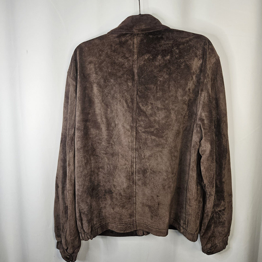 Y2K Vintage Newport Harbor Men's Classic Brown Suede Jacket Medium