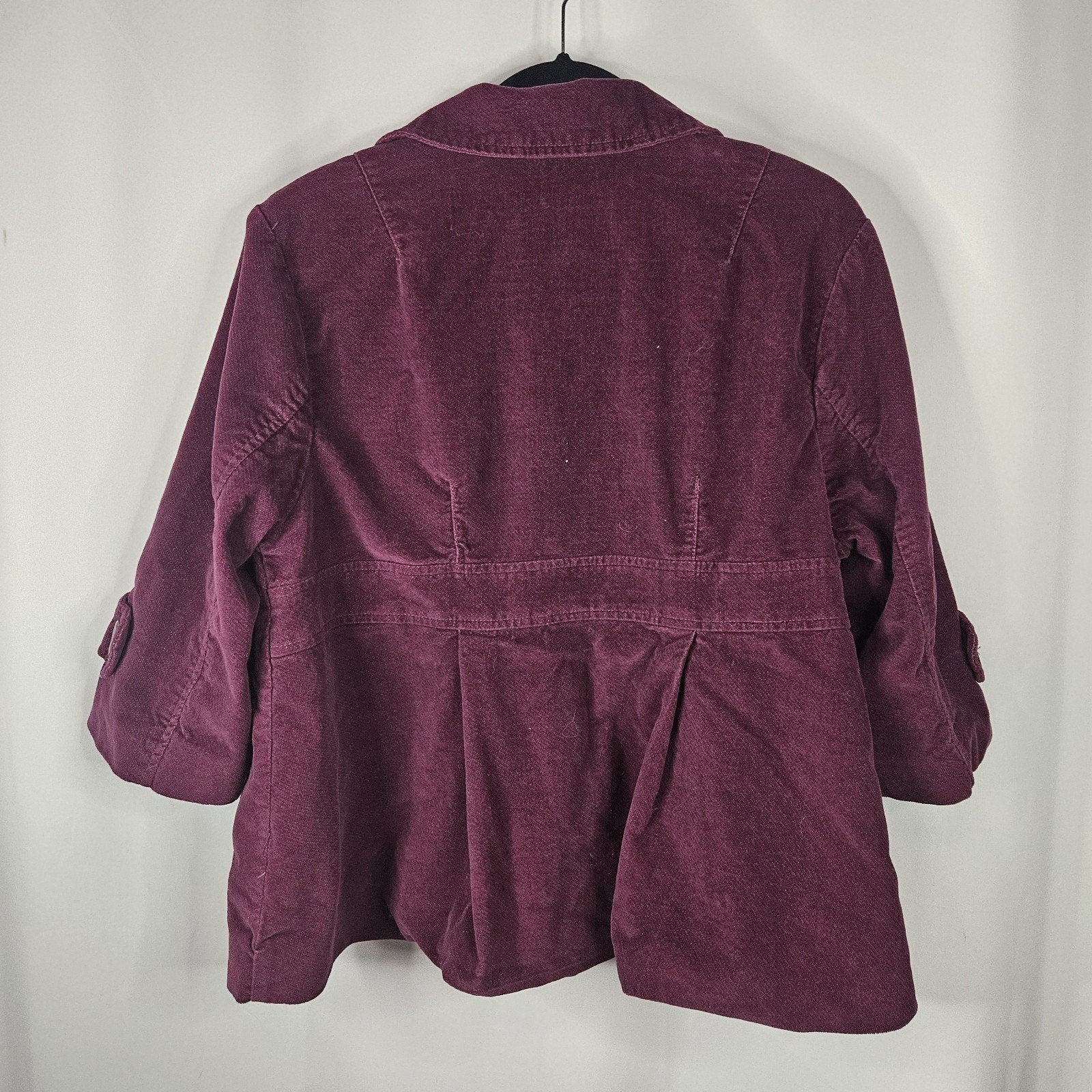 Y2K Cropped Crushed Velveteen Jacket Purple Short Coat Large