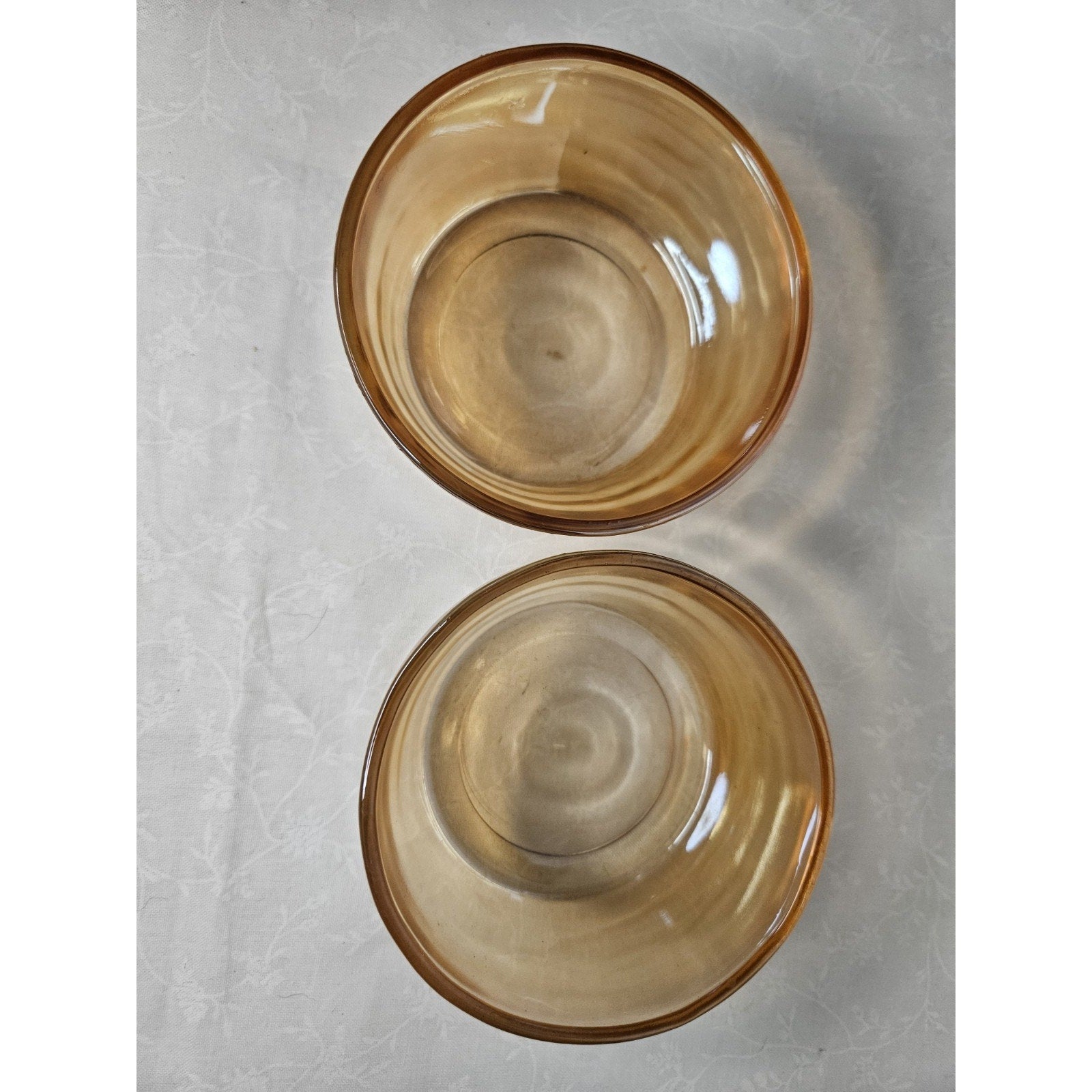 Vtg Marigold Carnival Iridescent Glass Small Trinket Berry Cereal Dessert Bowls