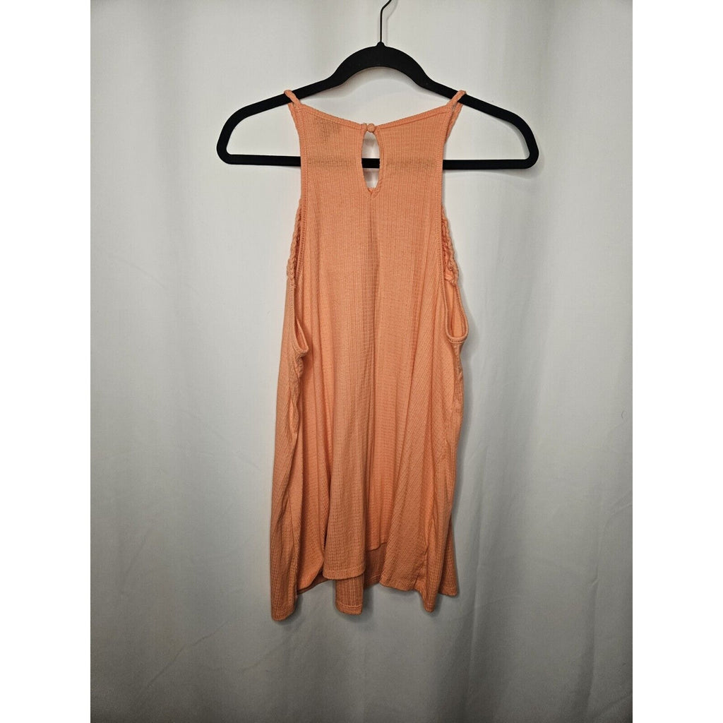 Torrid Knit Macramé High Neck Tank Top Coral Plus Size 1 1X 14/16 Lightweight
