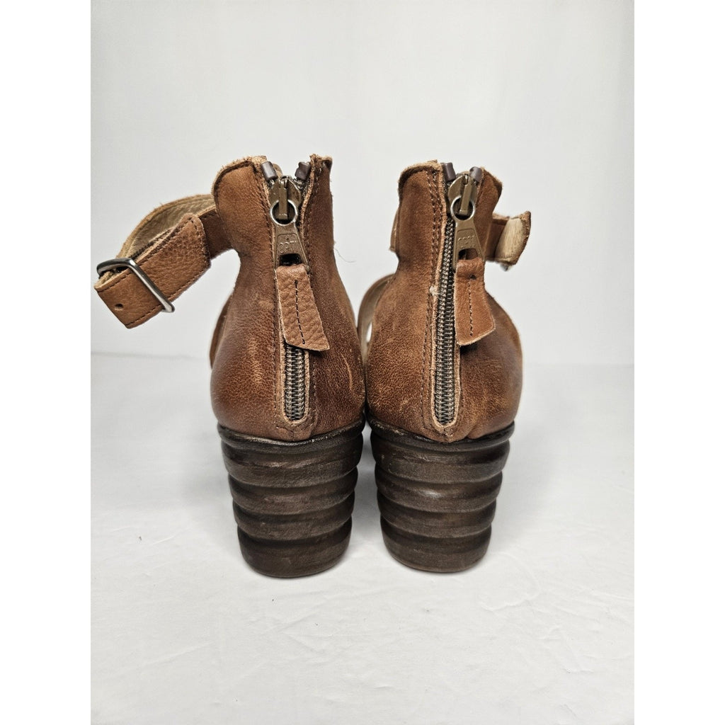 Miz Mooz Amia Brandy US Size 10 Cap Toe Closed Toe Boho Wedge Heels