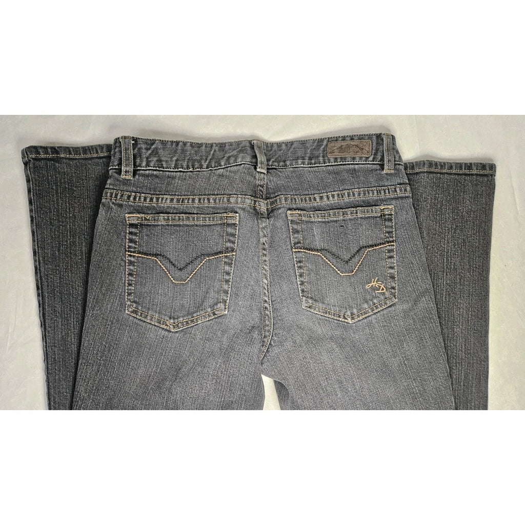 Vintage Harley-Davidson Women's Gray Wash Denim Jeans Sz 4 Bootcut Leg Biker