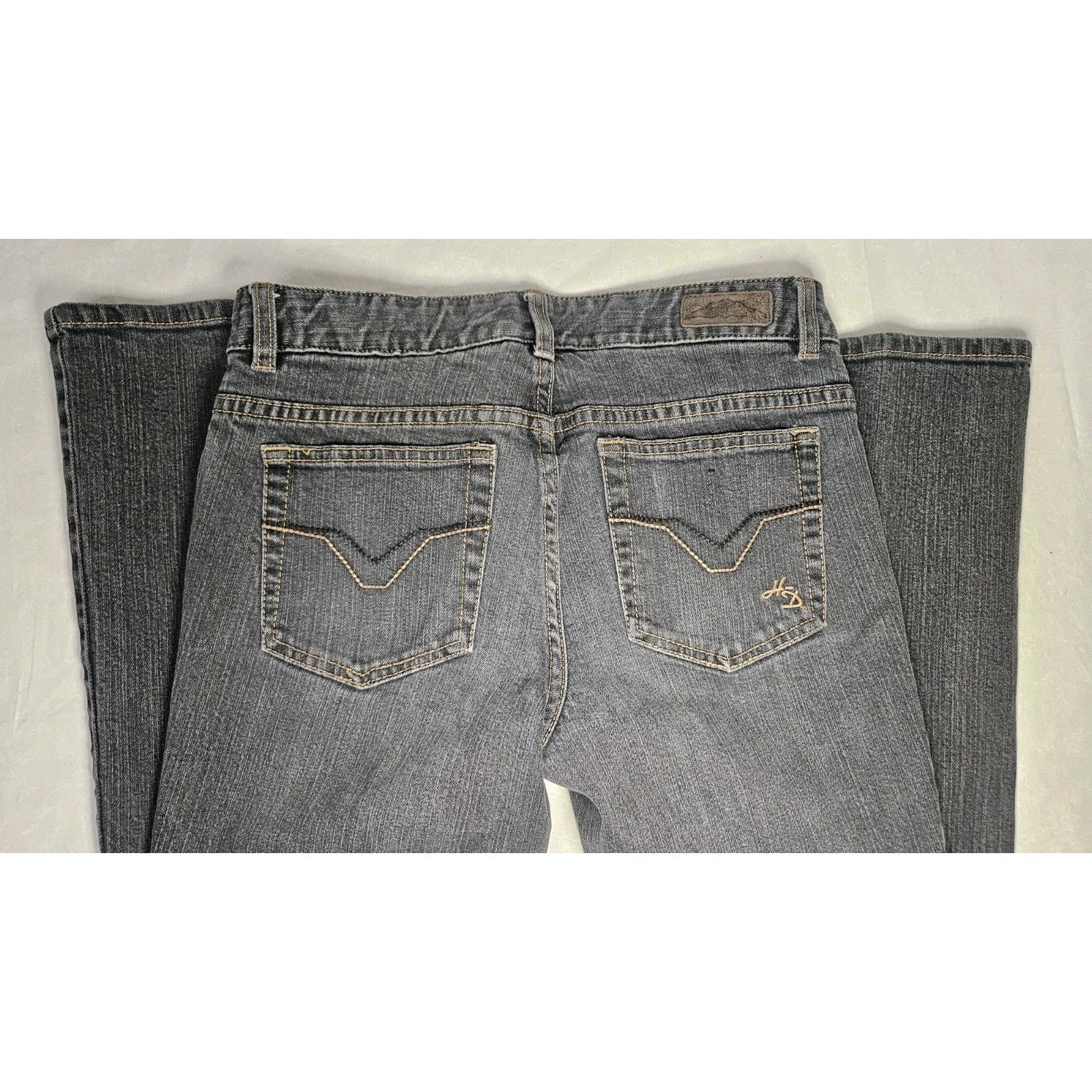 Vintage Harley-Davidson Women's Gray Wash Denim Jeans Sz 4 Bootcut Leg Biker