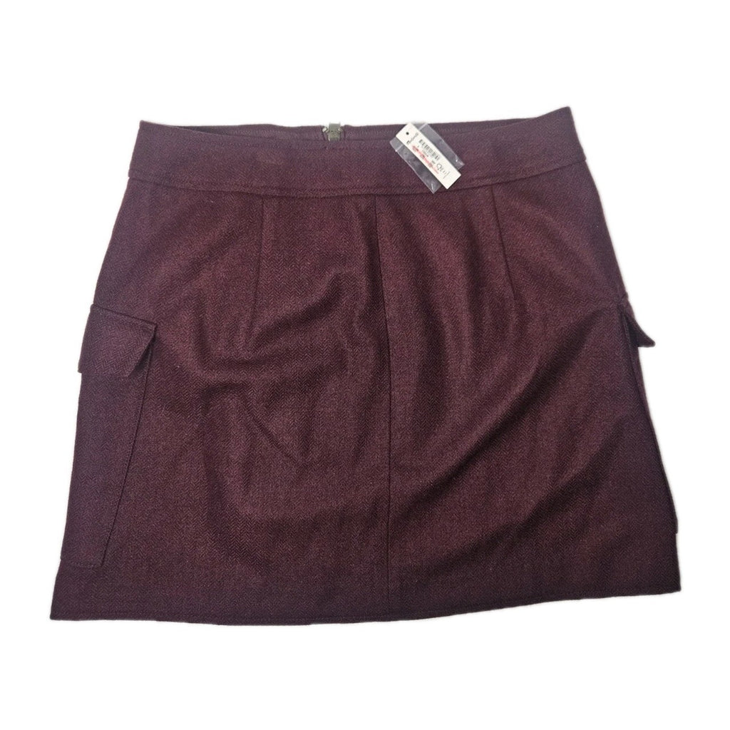 NWT Madewell ($98) Zip Front Mini Skirt Bordeaux Mélange Size 8 Medium ND130