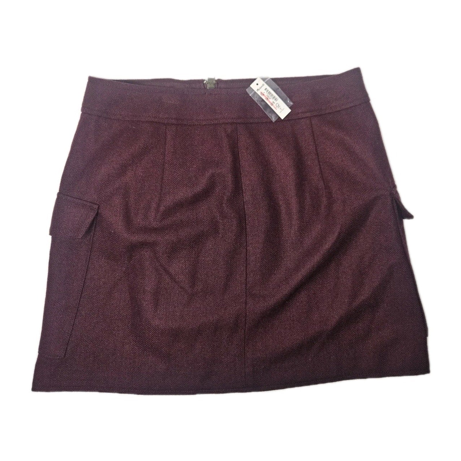 NWT Madewell ($98) Zip Front Mini Skirt Bordeaux Mélange Size 8 Medium ND130