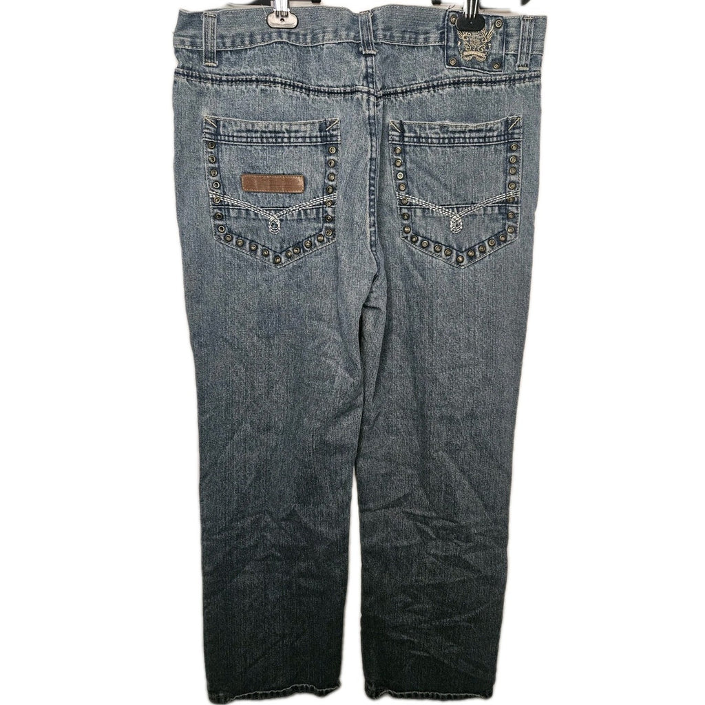 Phat Farm Jeans Men's 38x32 Regular Fit Straight Blue Denim Pants Y2K Hip Hop
