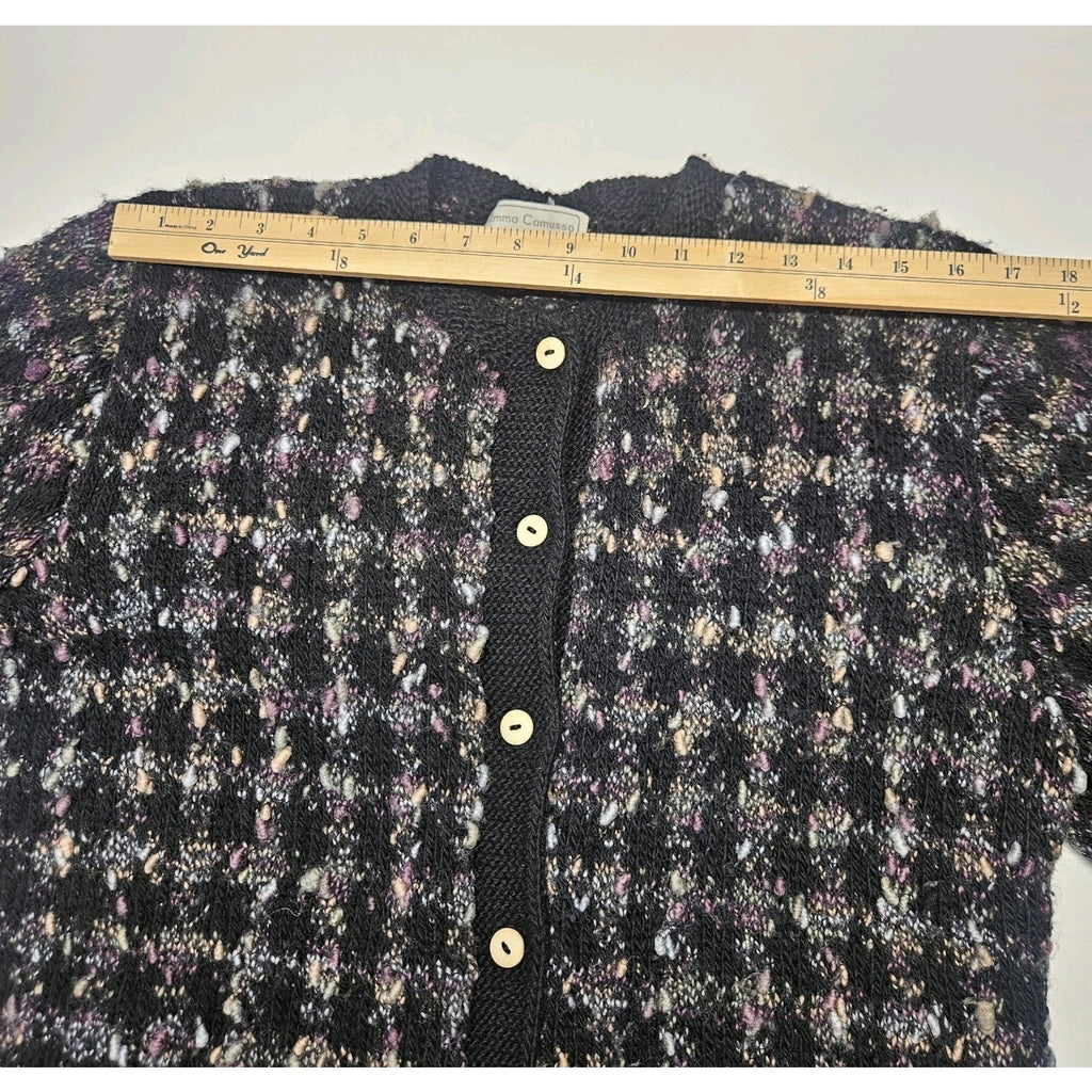 Vtg South Wool Pure Virgin Wool Handknitted Cardigan Sweater Sz M Made Uruguay