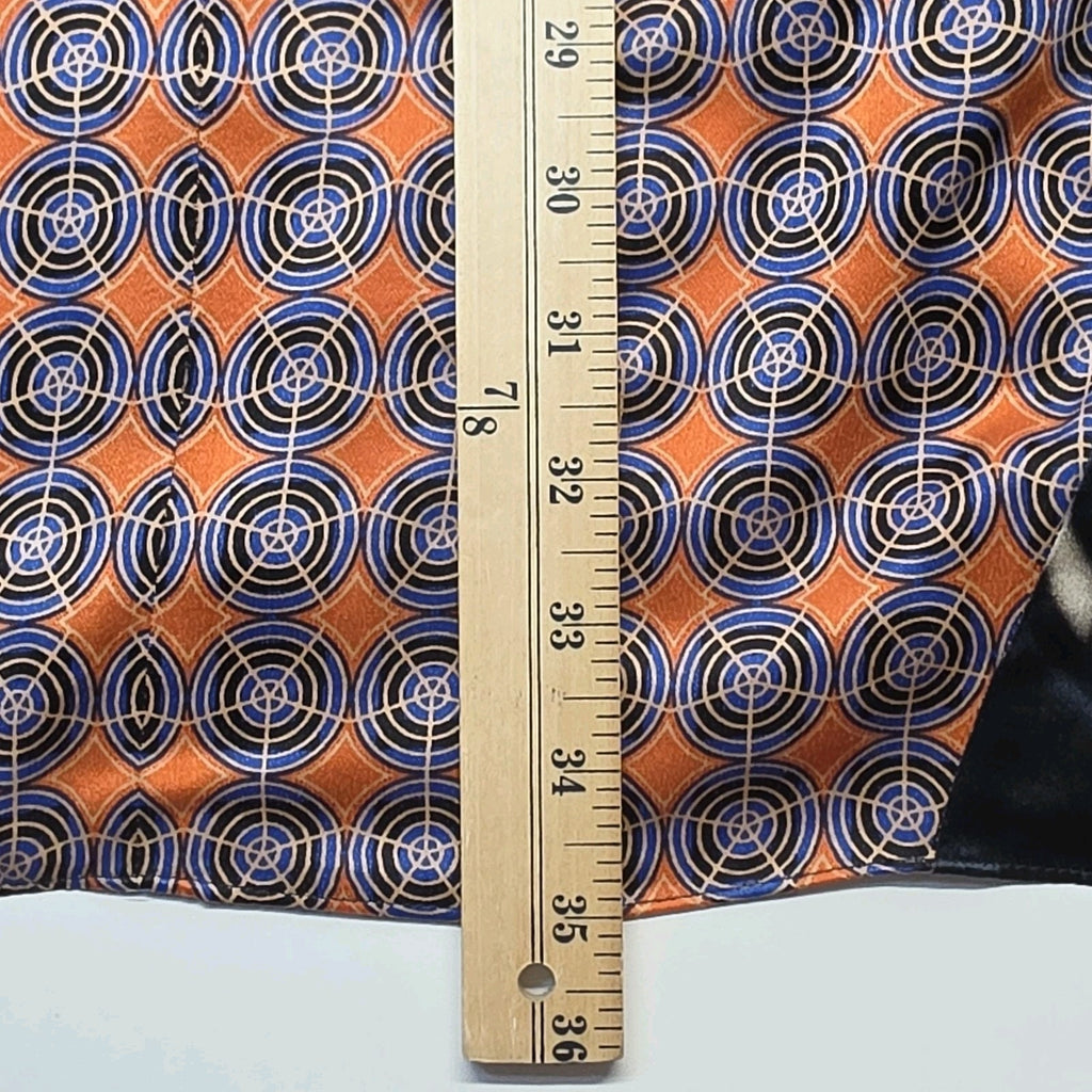 RACHEL ROY Collection Multicolored Patch Pattern Silk V Neck Sheath Dress Sz 8