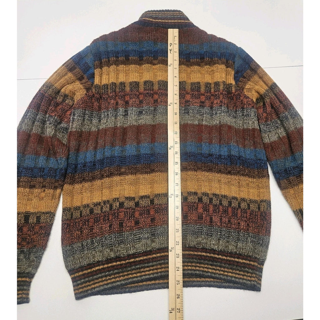 Novica 100% Alpaca Women's Quarter Zip Knit Sweater Peru Small Boho Striped