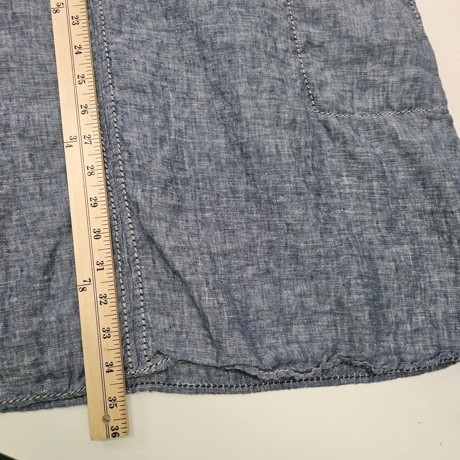 Max Studio Dress Denim Blue 100% Linen Size Large Tank Dress Vintage Y2K Summer