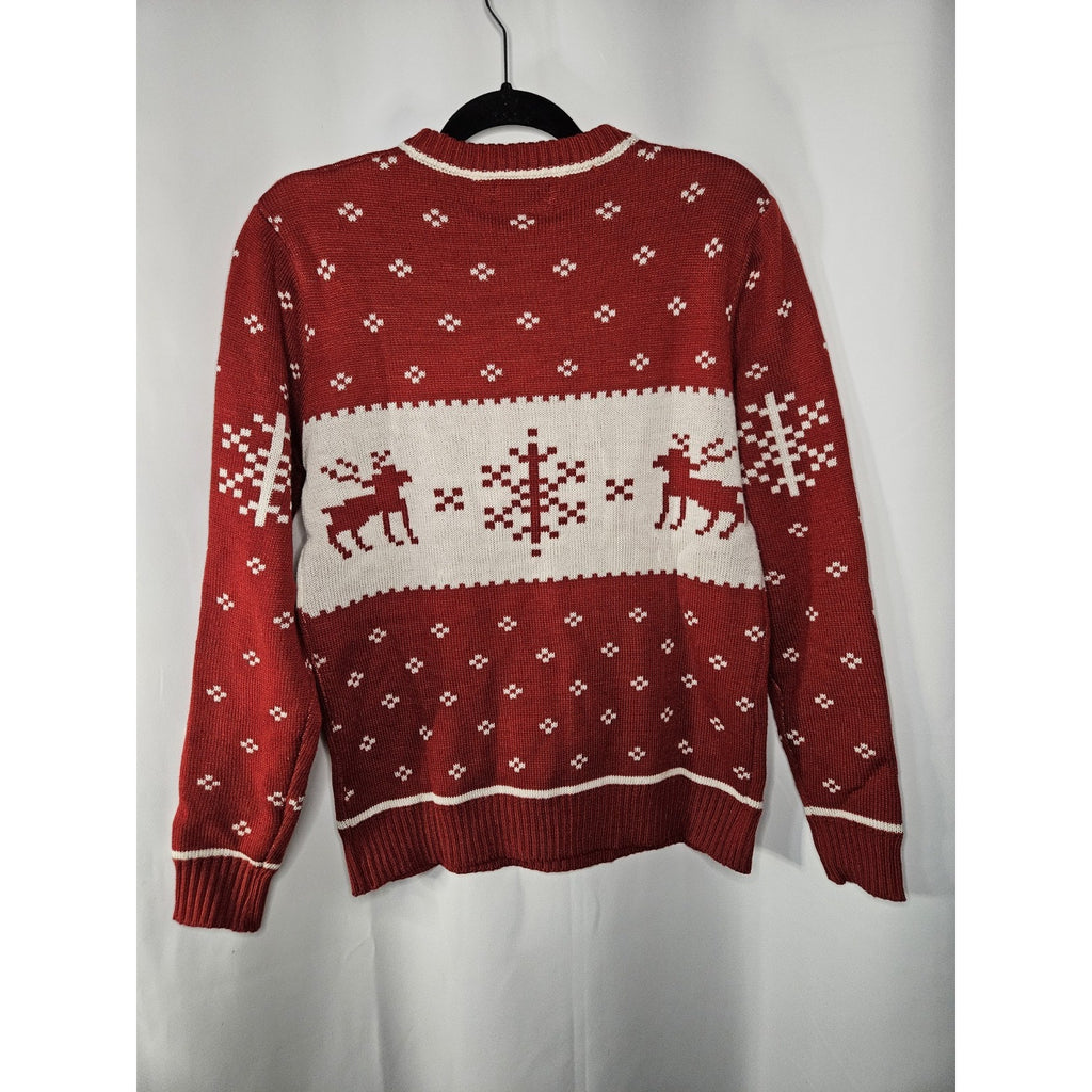 Maker's Mark Sweater Mens Sz S Red Fair Isle Christmas Whisky Bourbon Snowflake