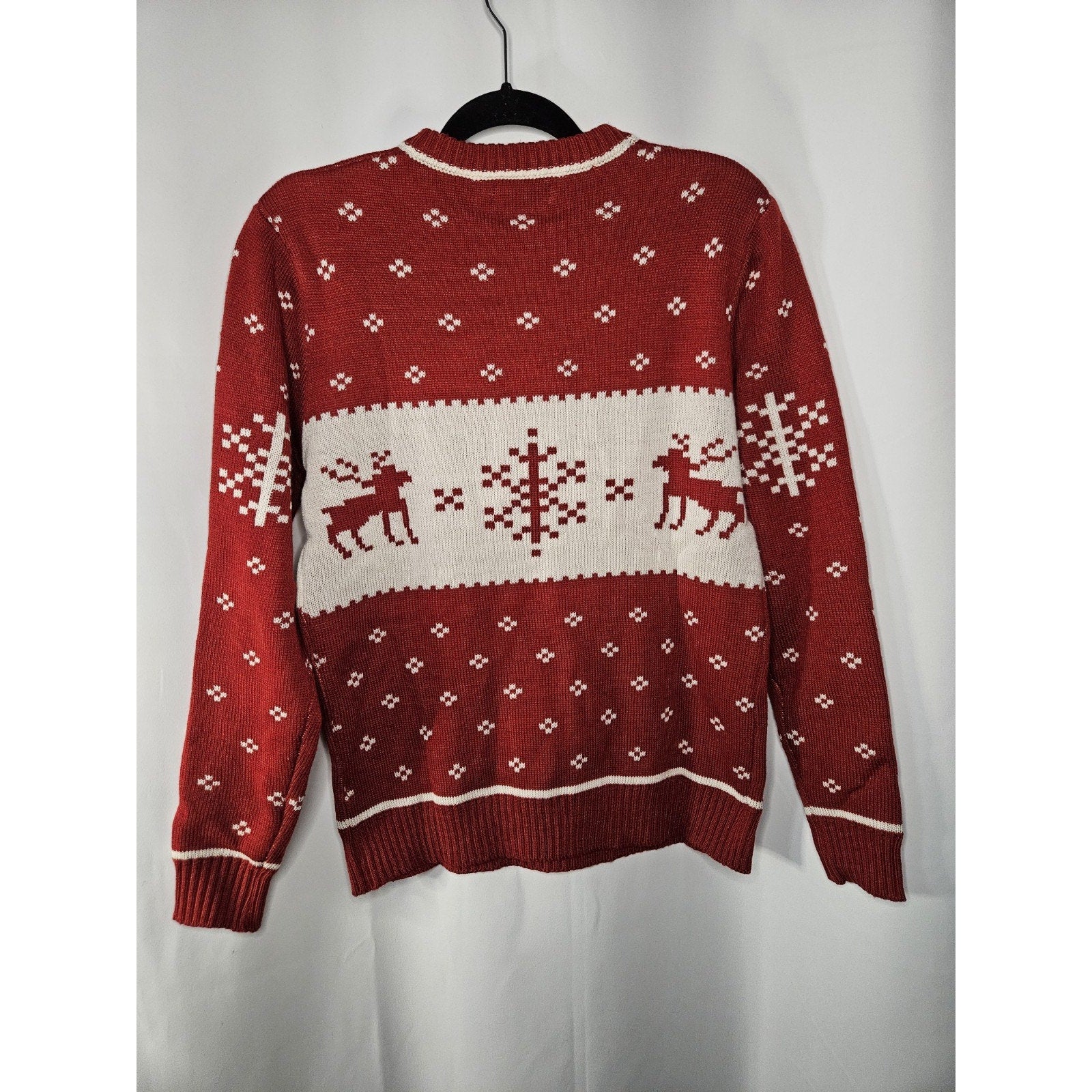 Maker's Mark Sweater Mens Sz S Red Fair Isle Christmas Whisky Bourbon Snowflake