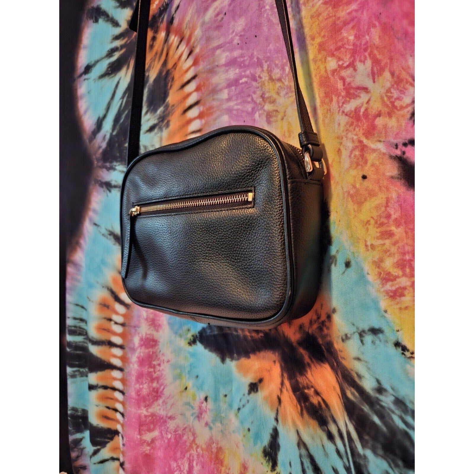Nordstrom Classic Pebbled Faux Leather Black Crossbody Purse