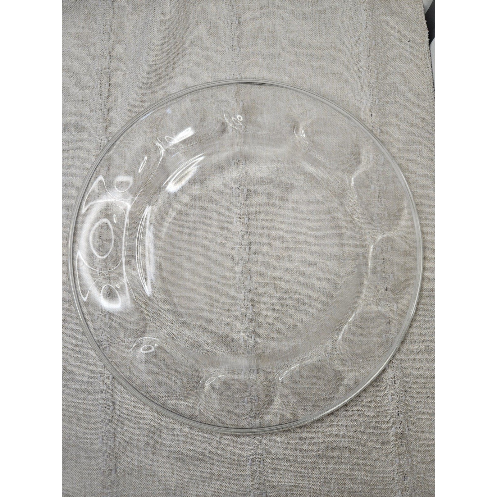 Vintage Pyrex Originals Clear Glass Platter Dinner Plate 11” Thumbprint