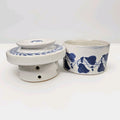 Vintage Amnion Triana Salt Glaze Stoneware Floral Print Butter Crock W Lid