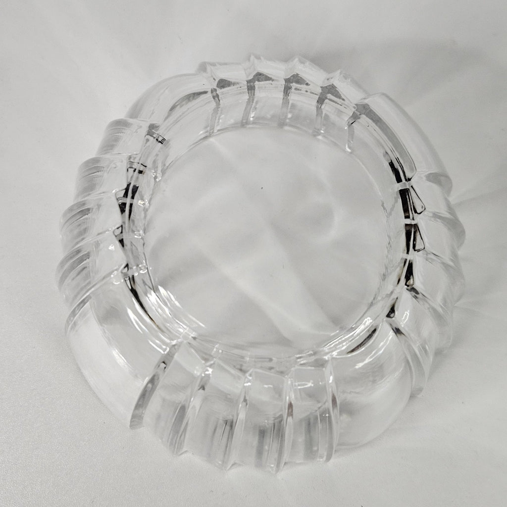 Vintage Art Deco Clear Glass Apothecary Candy Vanity Trinket Jar Lidded Canister