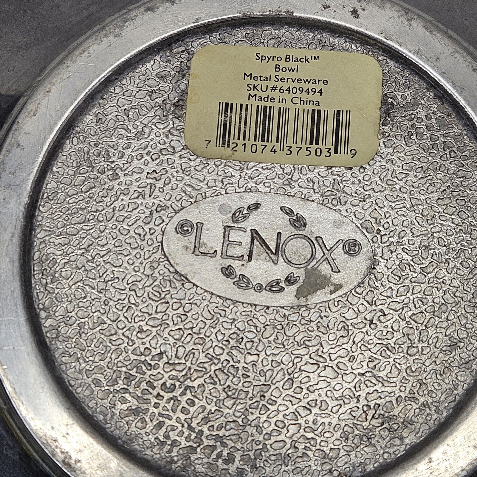 Vtg Lenox Metal Serveware SPYRO BLACK 13" Salad Serving Bowl Metal Serveware