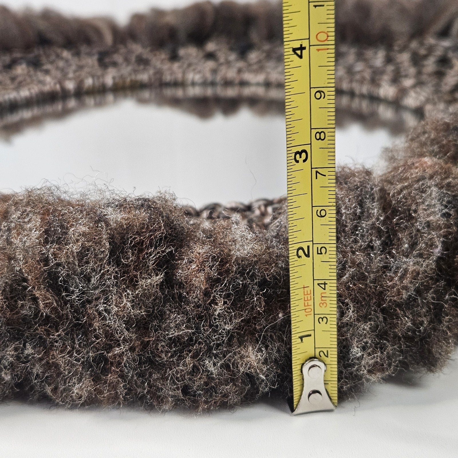 Vintage Large Macrame Wood Beaded Hanging Mirror 22" Boho Chic 70s Inspired