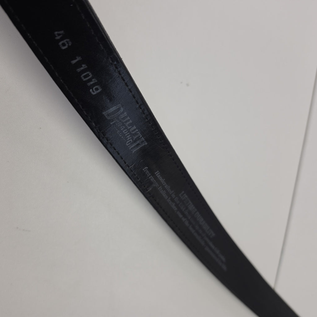 Duluth Trading Co Black Italian Adjustable Leather Belt Sz 46 Men 11019 Lifetime