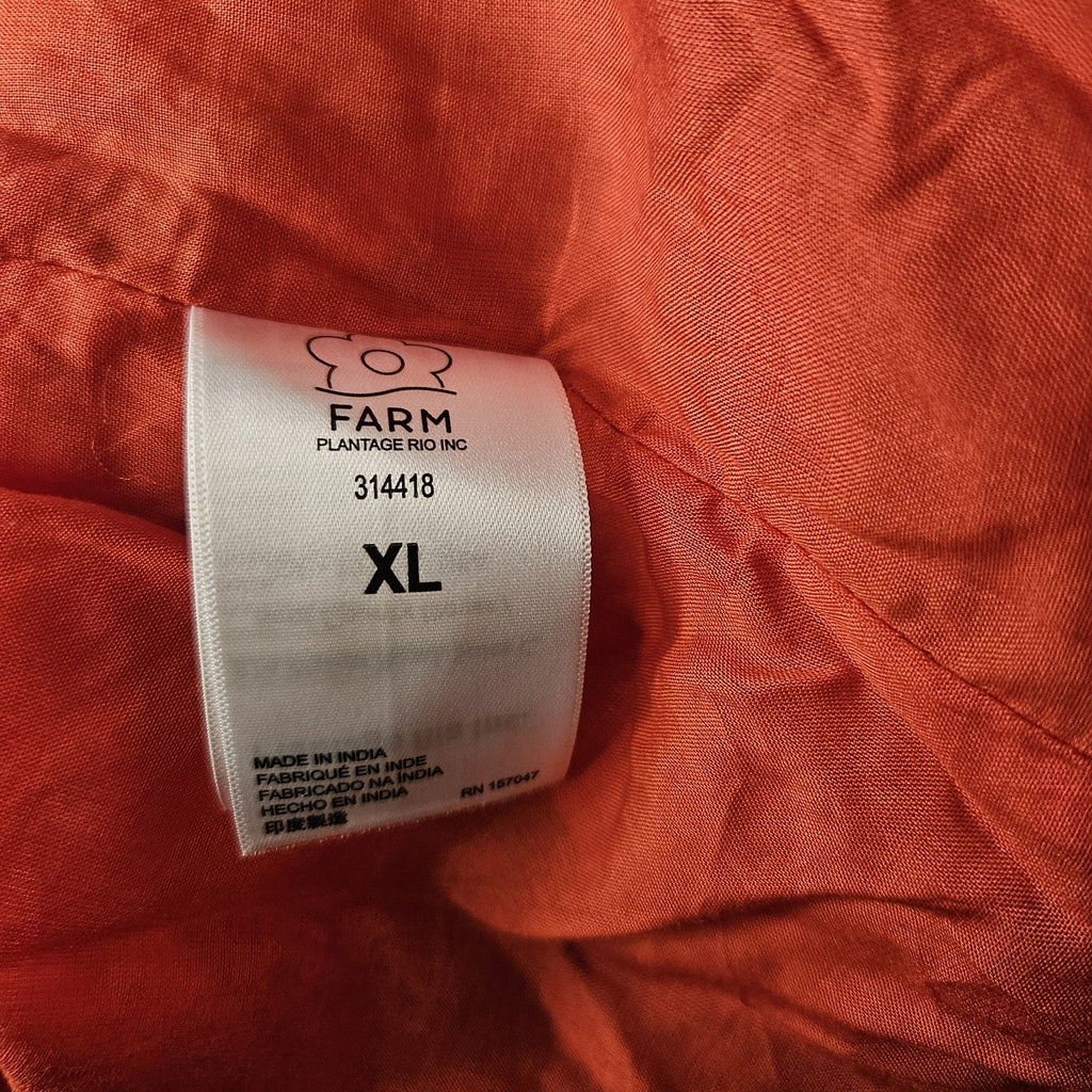 NWT Farm Rio Dress Rainbow Toucan Maxi Multicolor XL Pleated Printed Satin Maxi