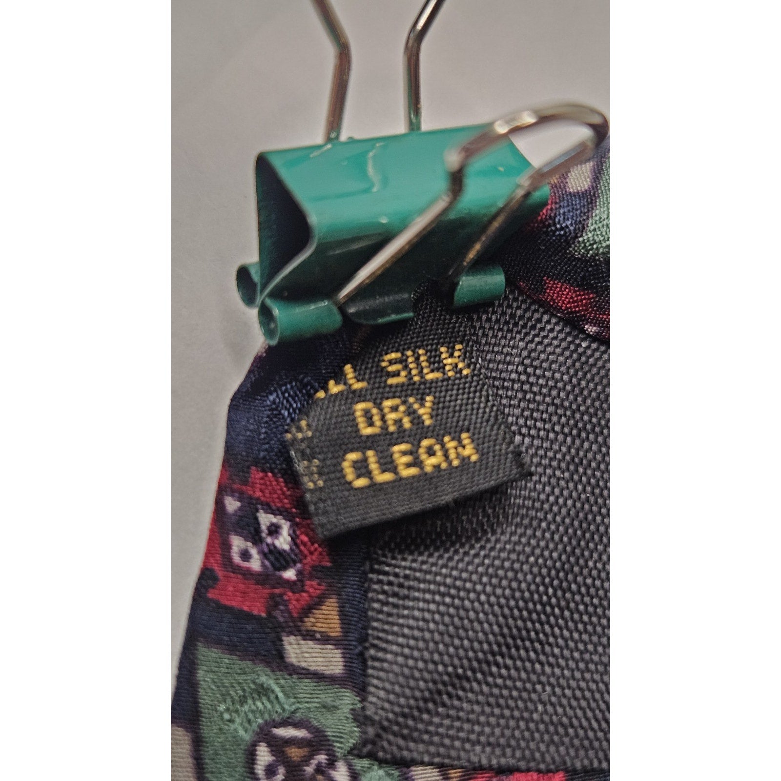 Vintage Paolo Bianco Silk Tie Red Blue Green Diamond Design 100% Silk USA Made