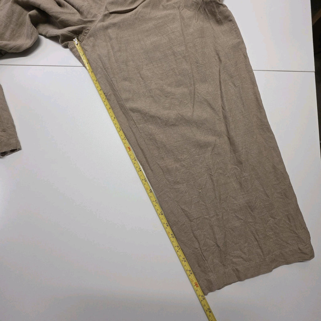 Beige Pull On Lightweight Wide Leg Chino Maggie Barnes Womens Pants Plus Size 2X